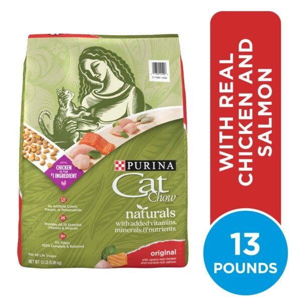 Purina Cat Chow Naturals Original Dry Cat Food Real Chicken & Salmon