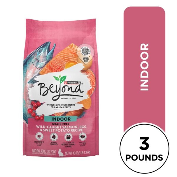 Purina Beyond Indoor Grain Free Adult Dry Cat Food Wild-Caught Salmon, Egg & Sweet Potato Recipe