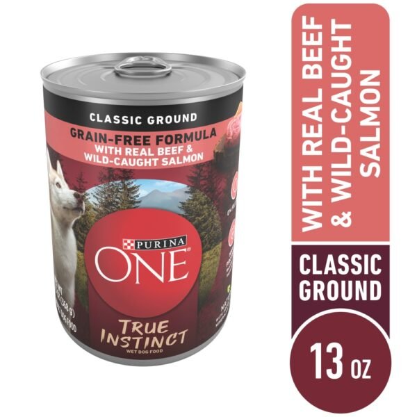 Purina ONE True Instinct Grain Free Wet Dog Food Classic Ground Real Beef & Wild Caught Salmon