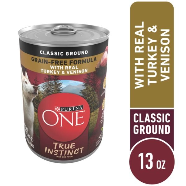 Purina ONE True Instinct Grain Free Wet Dog Food Classic Ground Real Turkey & Venison