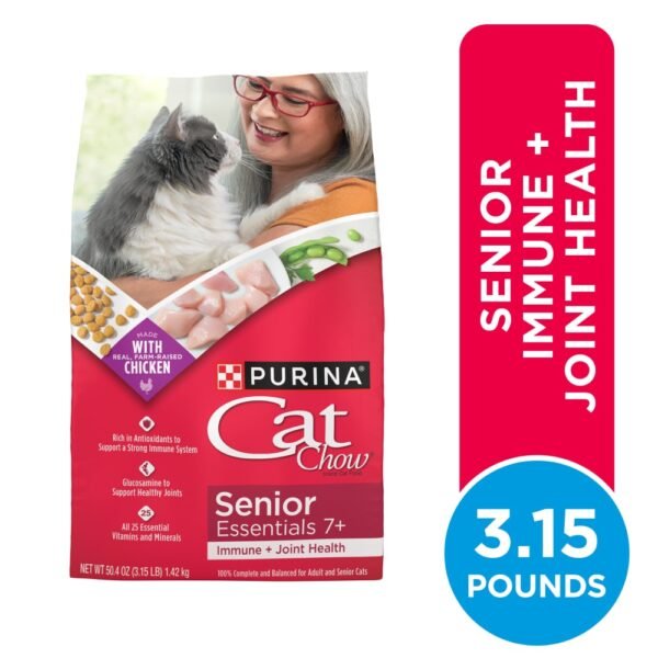 Purina Cat Chow Senior Essentials 7+ Immune + Joint Health Dry Cat Food Real Chicken