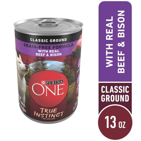 Purina ONE True Instinct Grain Free Wet Dog Food Classic Ground Real Beef & Bison