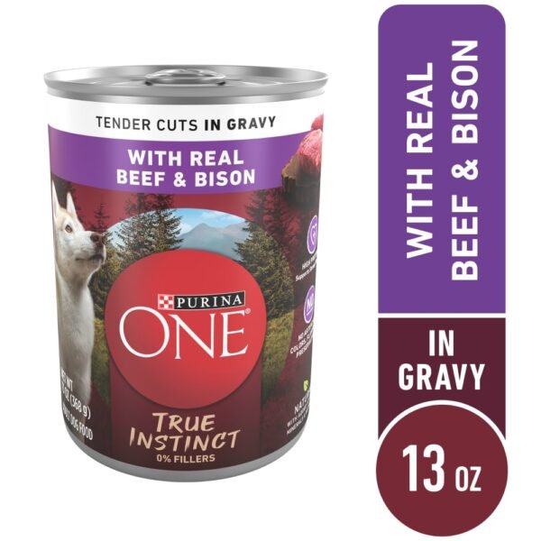 Purina ONE True Instinct Grain Free Wet Dog Food Tender Cuts in Gravy Real Beef & Bison