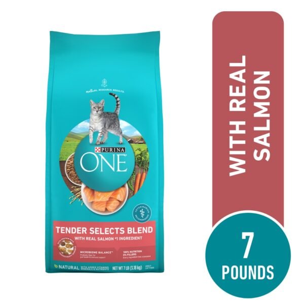 Purina ONE Tender Selects Adult Natural Dry Cat Food Real Salmon