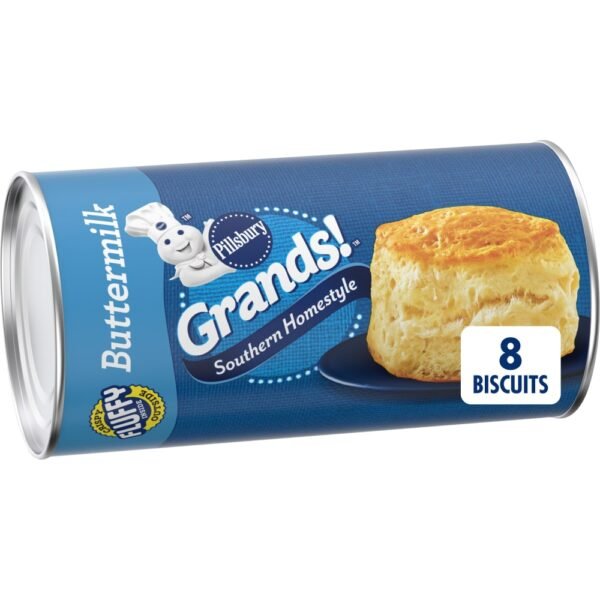 Pillsbury Grands! Southern Homestyle Buttermilk Refrigerated Biscuit Dough, 8 Big Biscuits, 16.3 oz