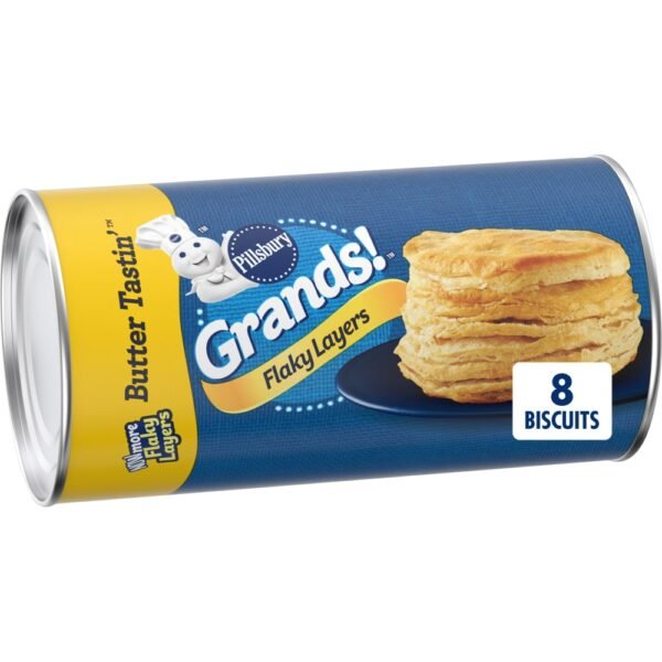 Pillsbury Grands! Flaky Layers Butter Tastin' Refrigerated Biscuit Dough, 8 Big Biscuits, 16.3 oz