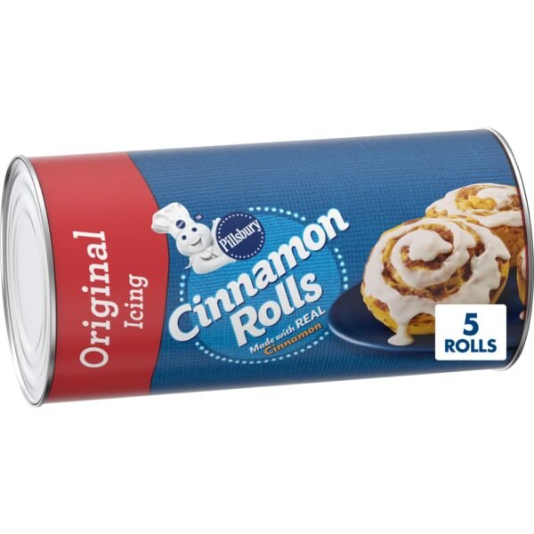 Pillsbury Cinnamon Rolls with Original Icing, Refrigerated Canned Pastry Dough, 5 Rolls, 7.3 oz