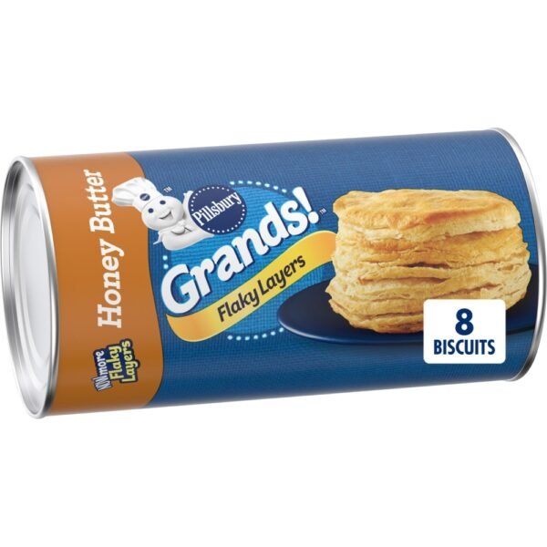 Pillsbury Grands! Flaky Layers, Honey Butter Biscuits, Refrigerated Biscuit Dough, 8 ct., 16.3 oz.