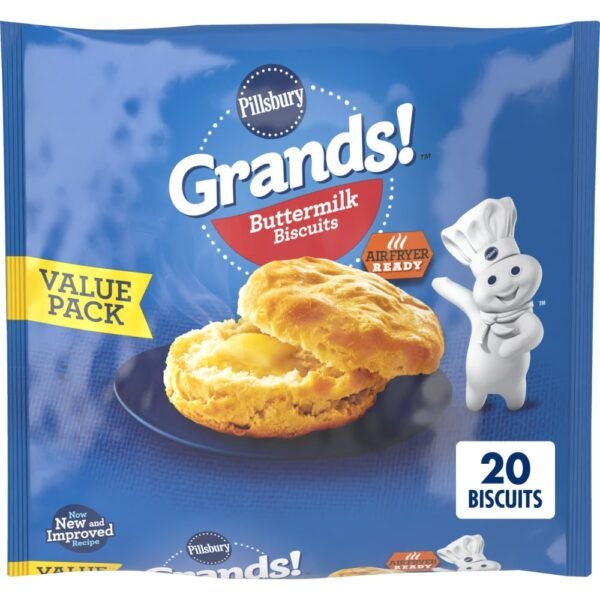 Pillsbury Grands! Buttermilk Biscuits Frozen Dough, Value Pack, 20 ct., 41.6 oz.