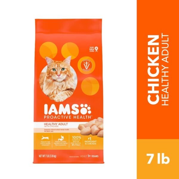 Iams Proactive Health Adult Healthy Dry Cat Food with Chicken Cat Kibble