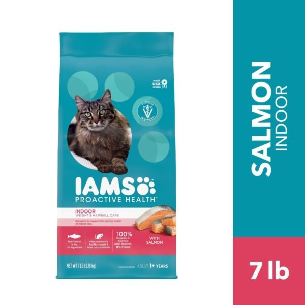 Iams Proactive Health Indoor Weight & Hairball Care Adult Dry Cat Food Salmon