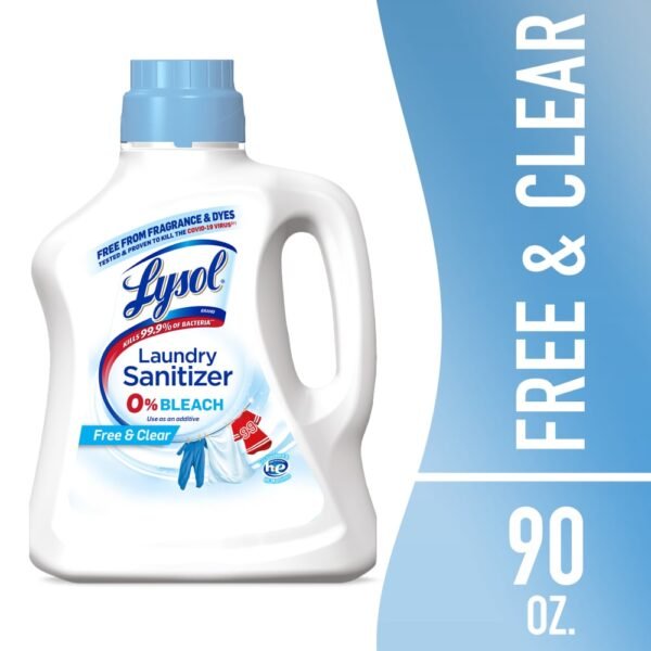 Lysol Free and Clear Laundry Sanitizer, Bacteria Causing Laundry Odor Eliminator 0% Bleach