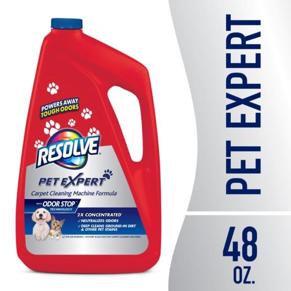 Resolve Pet Expert Carpet Cleaner, Steam Machine Stain and Odor Remover, Fresh Scent, 48 fl oz