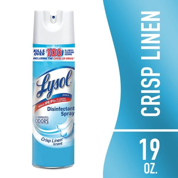 Lysol Disinfectant Spray, Sanitizing  Antibacterial Spray, Crisp Linen, 19 oz