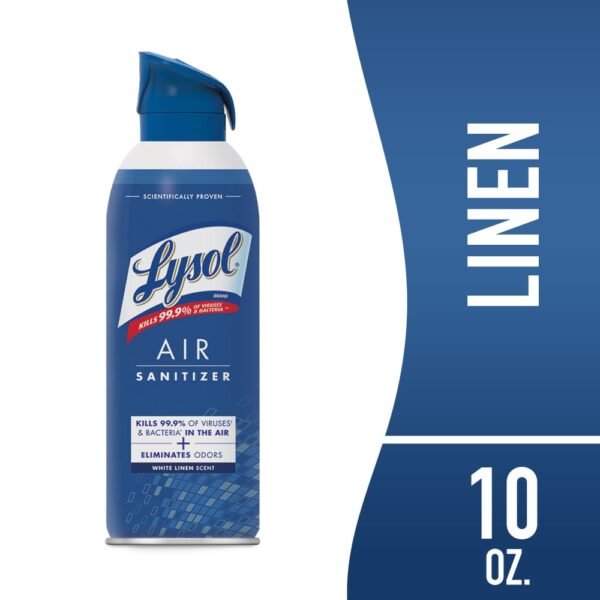 Lysol Air Sanitizing Spray, Odor Eliminating Air Freshener, White Linen, 10 oz