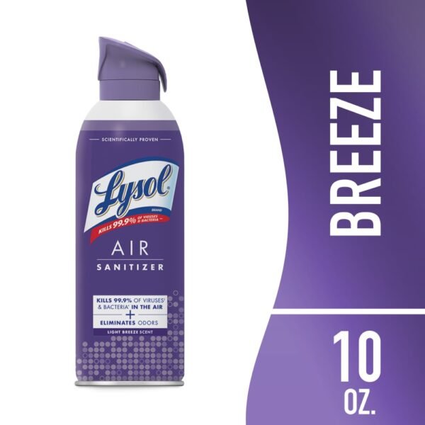 Lysol Air Sanitizing Spray, Odor Eliminating Air Freshener, Light Breeze, 10 oz