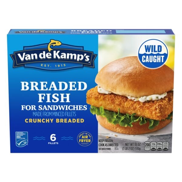 Van De Kamp's Crunchy Breaded Fish Sandwich Fillets Frozen