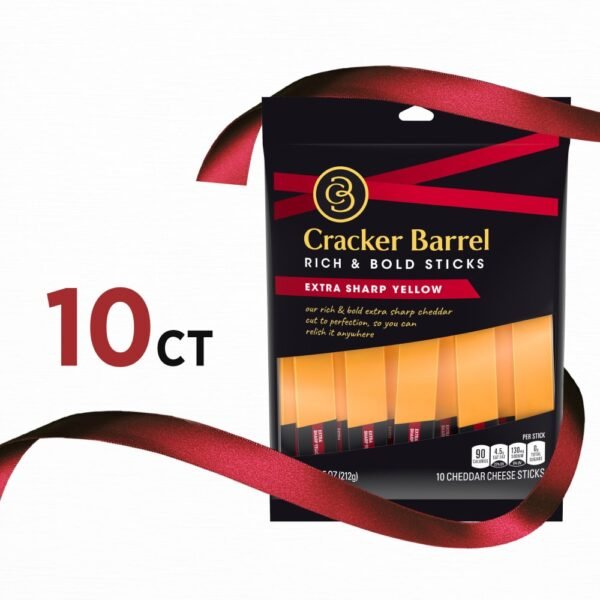 Cracker Barrel Rich & Bold Extra Sharp Yellow Cheddar Snack Cheese Sticks