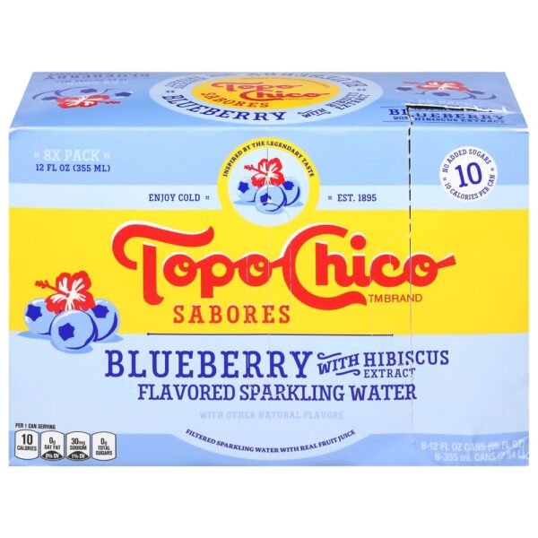 Topo Chico Sabores Blueberry With Hibiscus Extract Flavored Sparkling Water Cans