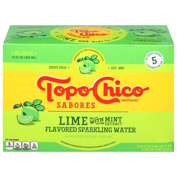 Topo Chico Sabores Lime With Mint Extract Cans