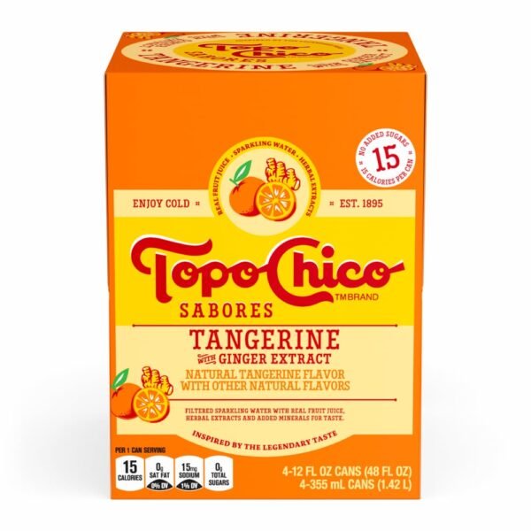 Topo Chico Sabores Tangerine With Ginger Extract Cans