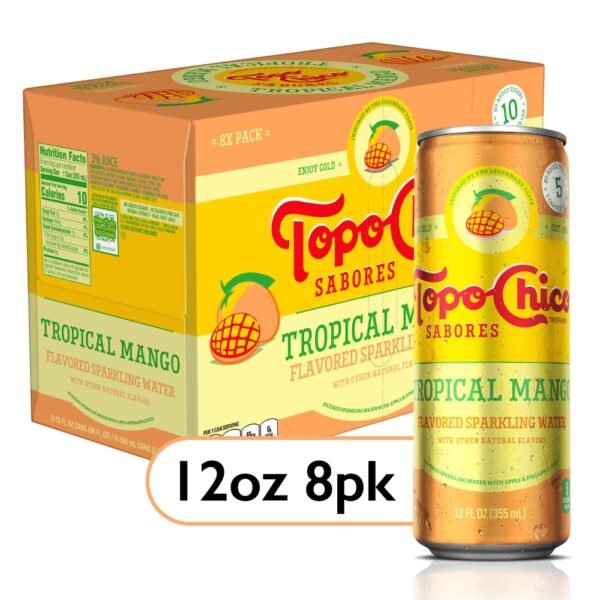 Topo Chico Sabores Tropical Mango Sparkling Water Cans