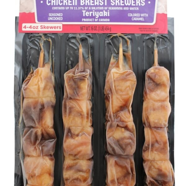 Hempler's Frozen Raw Teriyaki Chicken Breast Skewer