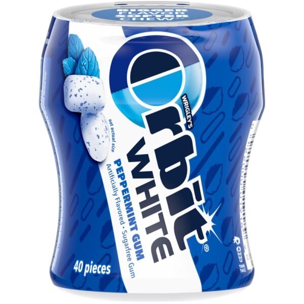 Orbit Gum White Peppermint Sugar Free Chewing Gum Bottle