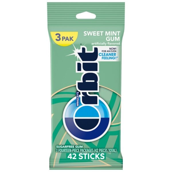 Orbit Sweet Mint Sugar Free Chewing Gum Travel Essentials Pack