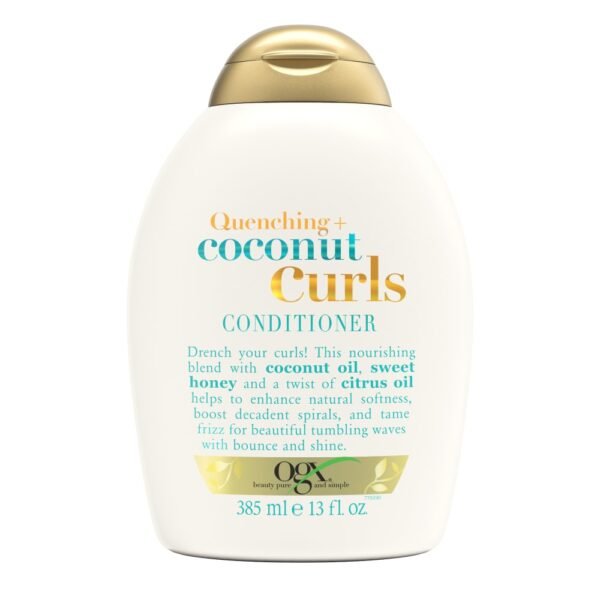 Quenching + Coconut Curls Curl-Defining Conditioner, Nourishing with Coconut Oil Citrus Oil & Honey