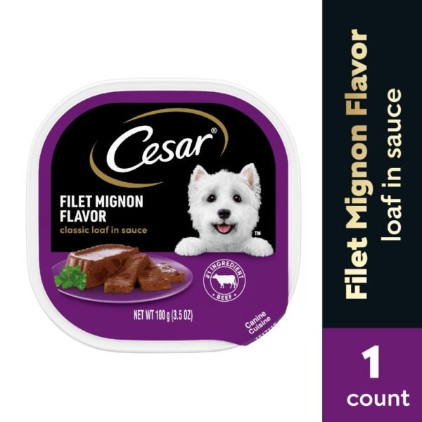 Cesar Classic Adult Soft Wet Dog Food Filet Mignon Loaf in Sauce