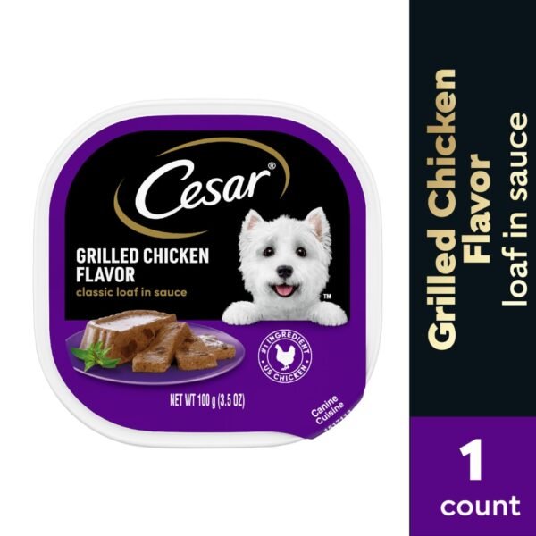 Cesar Adult Soft Wet Dog Food Grilled Chicken Classic Loaf in Sauce