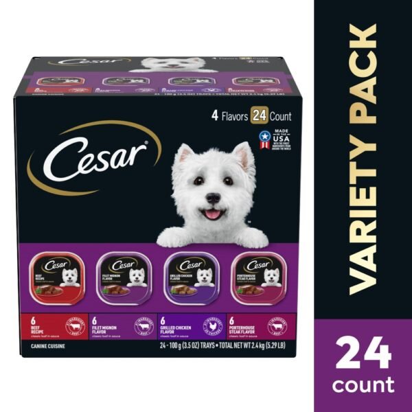 Cesar Adult Soft Wet Dog Food Beef Filet Mignon Chicken & Porterhouse Steak Variety Pack