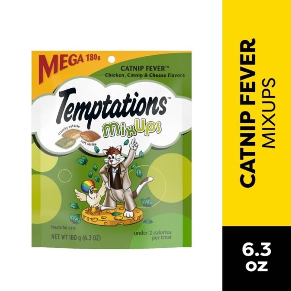 Temptations MixUps Crunchy and Soft Cat Treats Catnip Fever Flavor