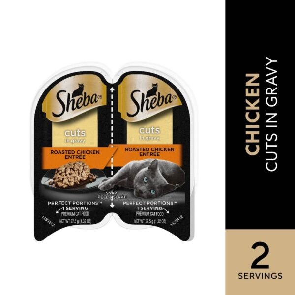 Sheba Perfect Portions Adult Wet Cat Food Cuts in Gravy Roasted Chicken
