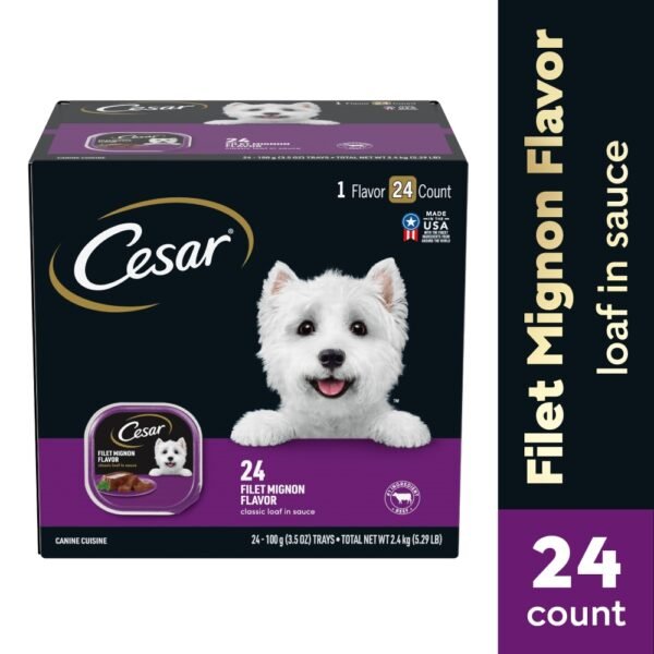 Cesar Soft Adult Wet Dog Food Filet Mignon Classic Loaf in Sauce Multipack