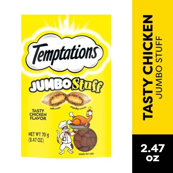 Temptations Jumbo Stuff Crunchy and Soft Cat Treats Tasty Chicken Flavor
