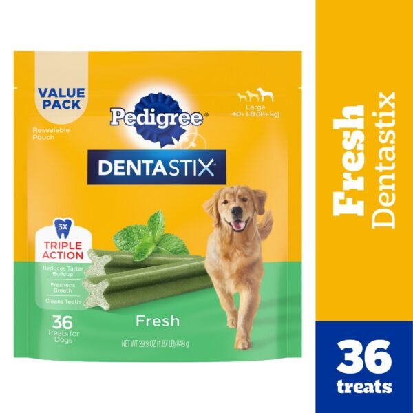 Pedigree Dentastix Adult Large Breed Dental Chew Dog Treats Fresh Flavor Value Pack
