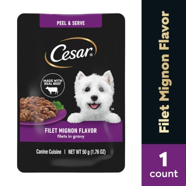 Cesar Filets in Gravy Wet Dog Food Mini-Pouch Filet Mignon