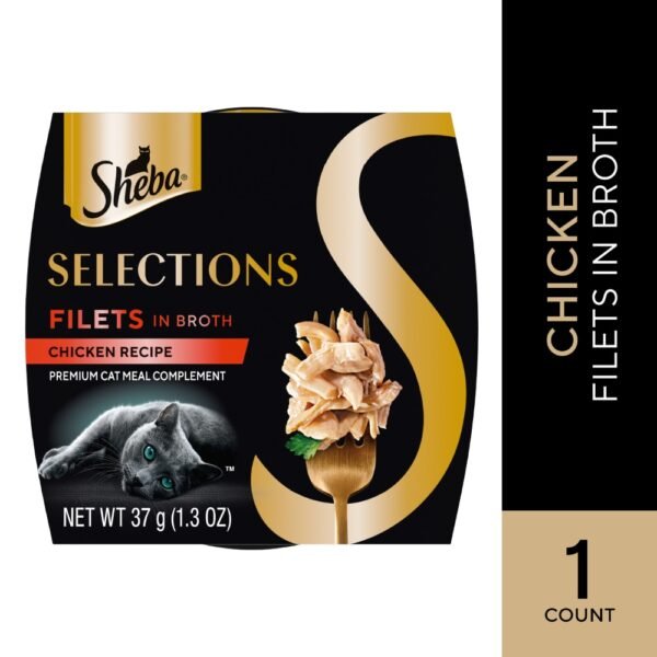 Sheba Selections Filets in Broth Cat Meal Complement Adult Chicken Recipe