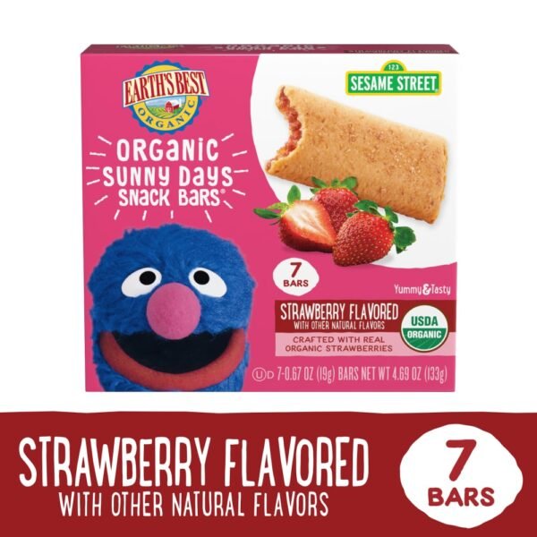 Earth's Best Organic Sunny Days Snack Bars, 2+ Years Up, Strawberry & Other Natural Flavors