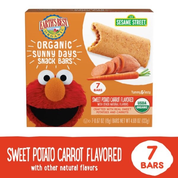 Earth's Best Organic Sunny Days Snack Bars, 2+ Years Up, Sweet Potato Carrot Flavored