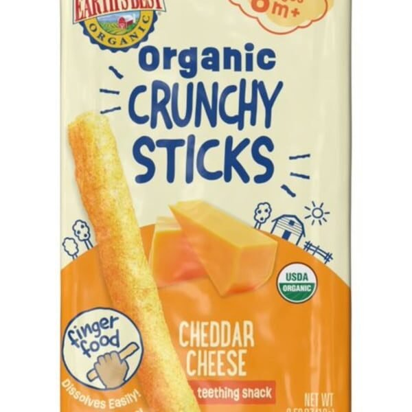 Earth's Best Ages 6M+ Organic Cheddar Cheese Crunchy Sticks Baby Food Snacks