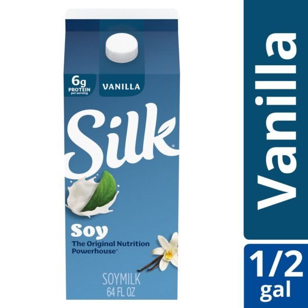 Silk Dairy Free Vanilla Soy Milk Half Gallon