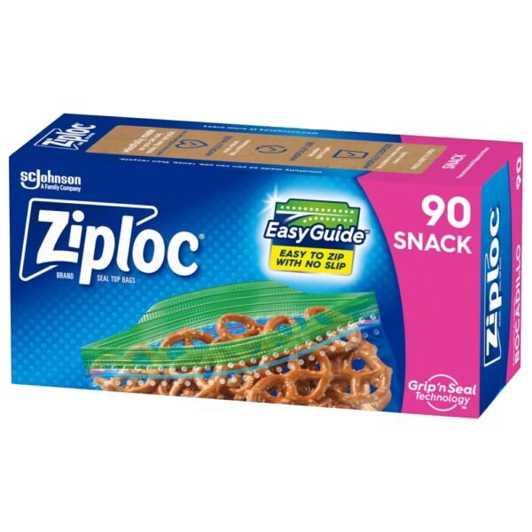 Ziploc® Snack Bags with EasyGuide™ Texture, Small Plastic Bags with Grip 'N Seal Technology