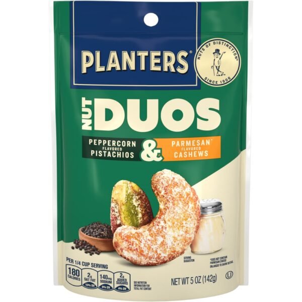 Planters® Peppercorn Pistachio & Parmesan Cashews Nut Duos