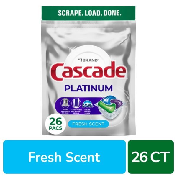 Cascade Platinum Action Pacs Dish Soap Dishwasher Detergent Fresh