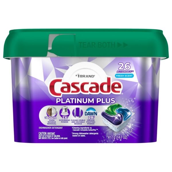 Cascade® Auto Dishwashing Pouch with Liquid & Powder Fresh Scent