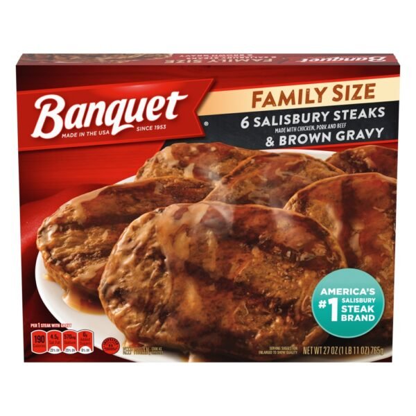 Banquet Family Size Salisbury Steaks And Brown Gravy Frozen Meal