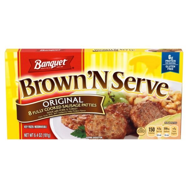Banquet Brown 'n Serve Original Fully Cooked Sausage Patties Frozen Meat